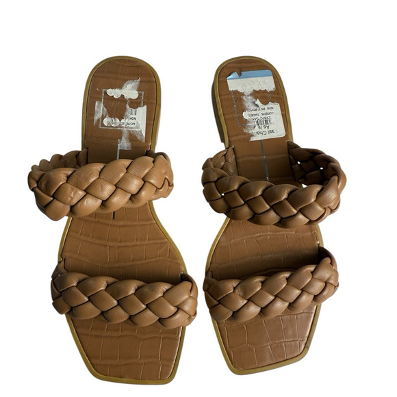 Dolce Vita Shoes - Dolce Vita Sandals Womens 6 Indy Caramel Stella Brown Braided‎ Slip On Shoes